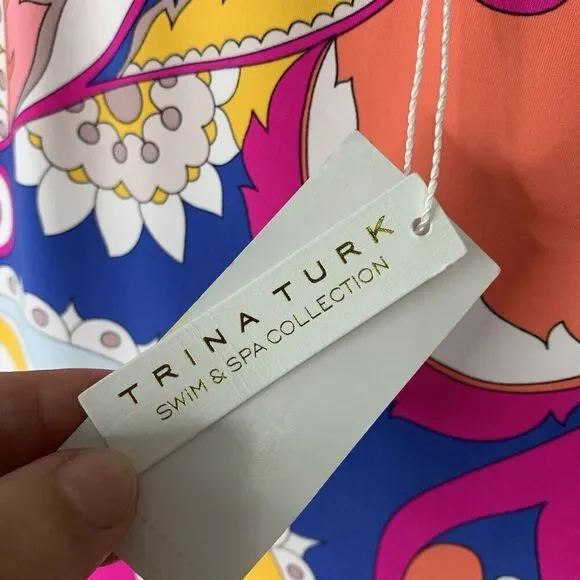 Trina Turk Psychedelic Cover Up Tunic Top Swim Dress Womens Size S NWT $152 - Picture 8 of 9